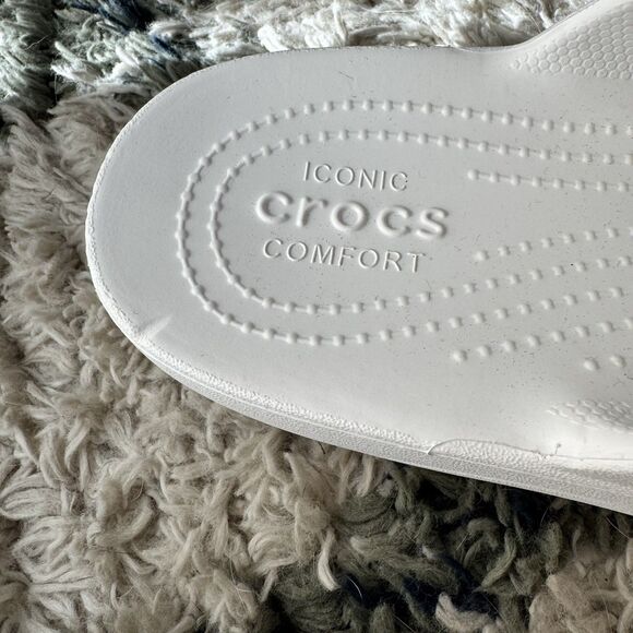 CROCS Baya Platform Two-Strap Slide Comfort Sandal White W9 - Picture 6 of 8